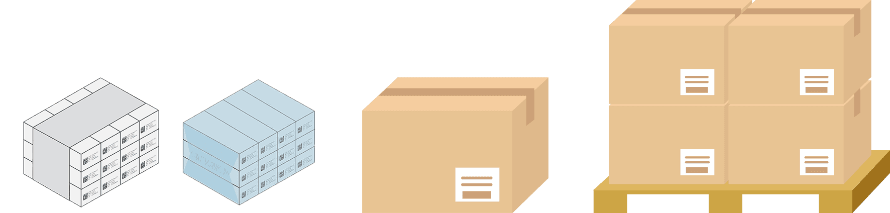 bundle, box and pallet logos