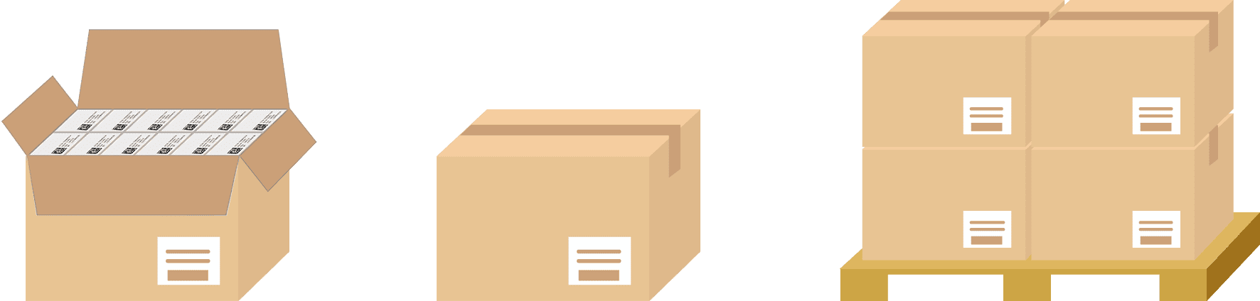 layer, box and pallet logos